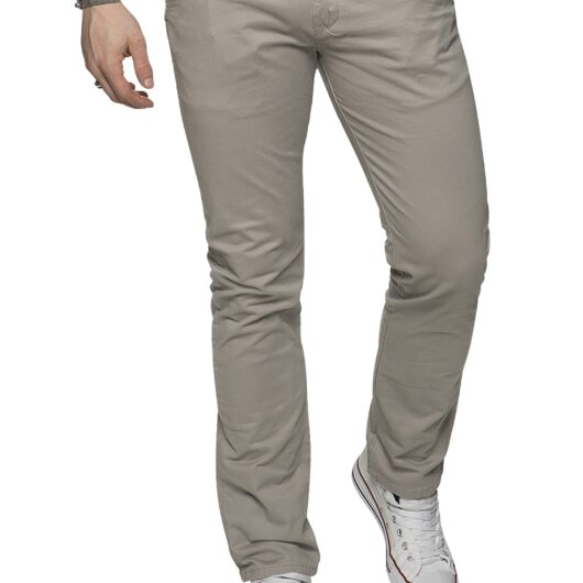 ETO | Mens Designer Tapered Fit Chinos - Grey / 30W / Short (30")